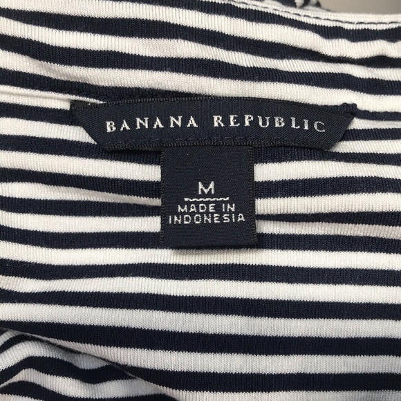 BANANA REPUBLIC  Navy White Striped Modal Blend Pullover Dress Sz M - Picture 6 of 8